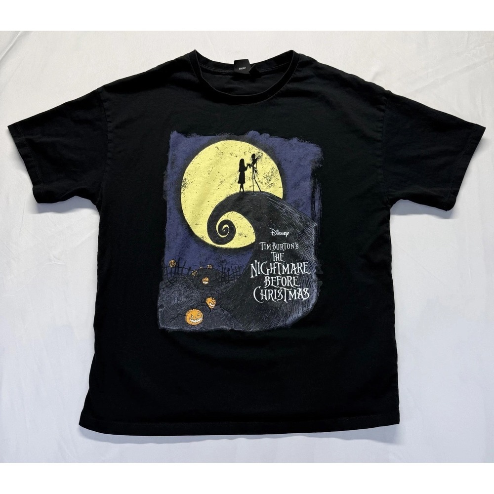 Disney T Shirt Womens Medium Black Tim Burton's The Nightmare Before Christmas
